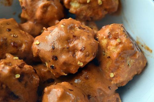 spicy peanut meatballs