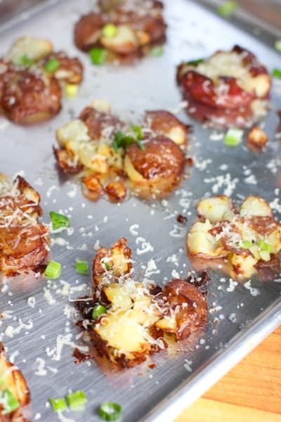 Crispy smashed potatoes