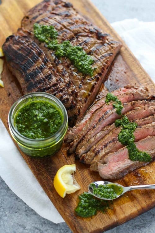 Whole30-Balsamic-Flank-Steak-With-Chimichurri-Sauce