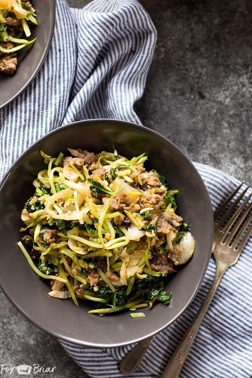 Whole30-Sausage-and-Cabbage-Skillet