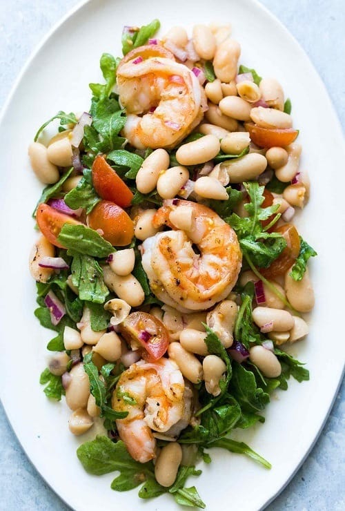 mediterranean-shrimp_arugula_white_bean_cherry_tomato_salad