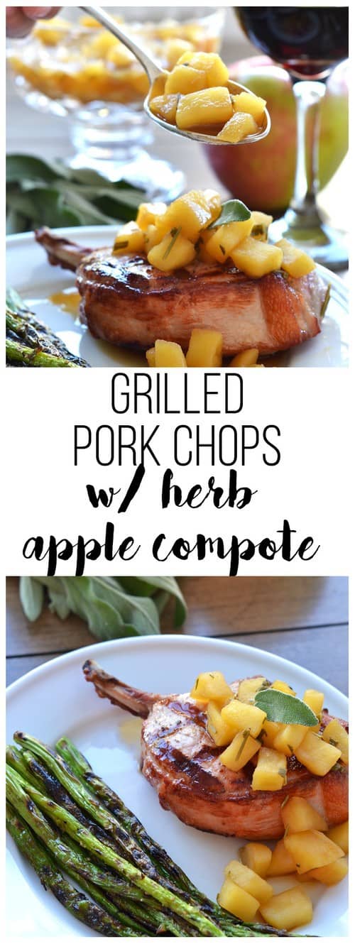 Whole30 Grilled Pork Chops with Herb Apple Compote