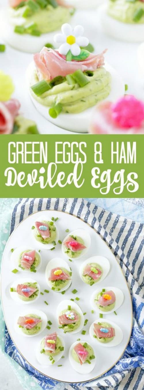 Whole30 Green Eggs and Ham Deviled Eggs
