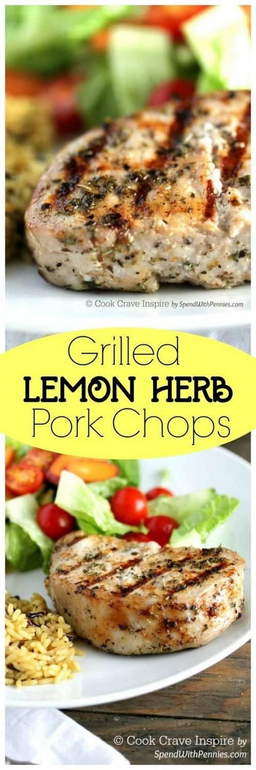 Whole30 Lemon Herb Grilled Pork Chop