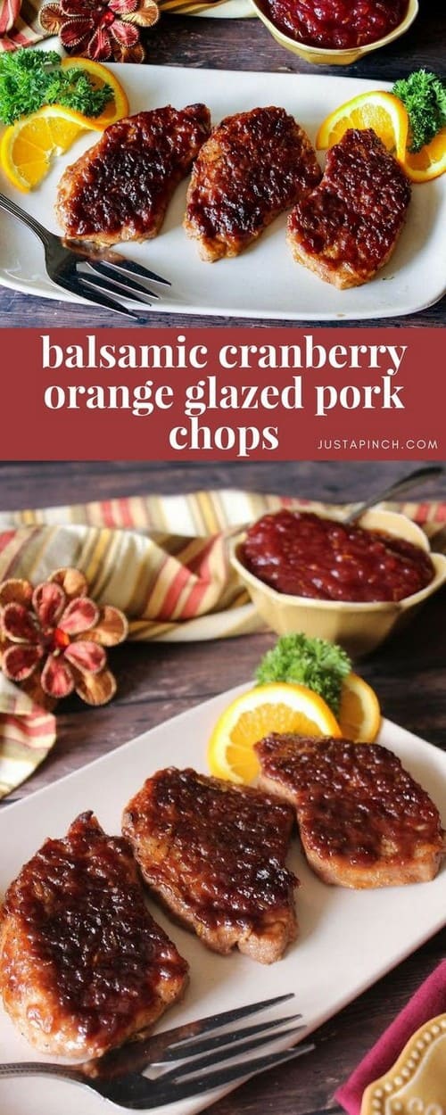Whole30 Balsamic Cranberry Orange Glazed Pork Chops