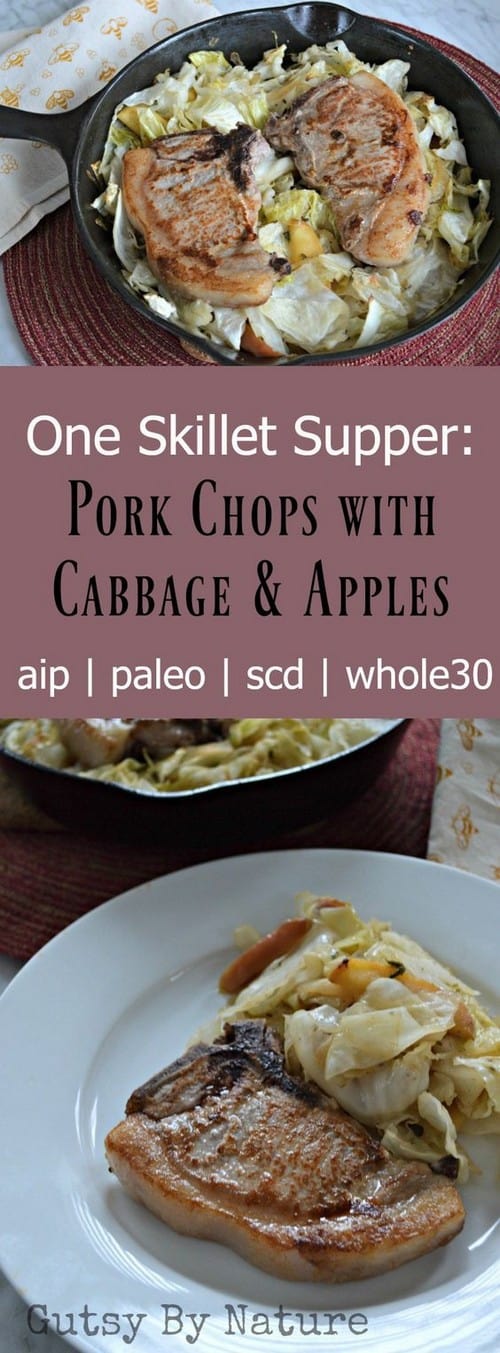 Whole30 One Skillet Supper: Pork Chops with Cabbage and Apples