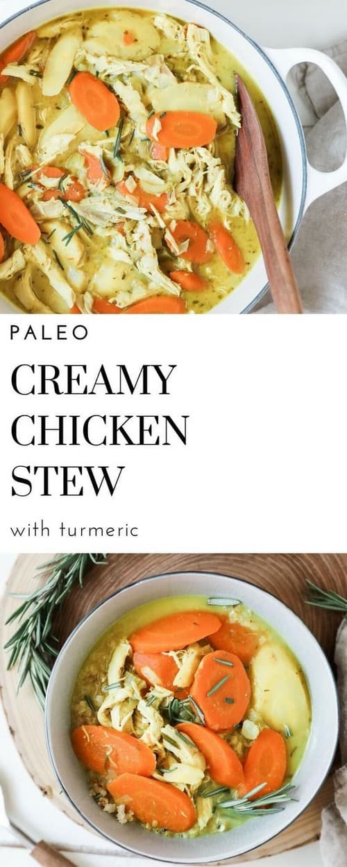 Whole30 Paleo Creamy Chicken Stew with Turmeric