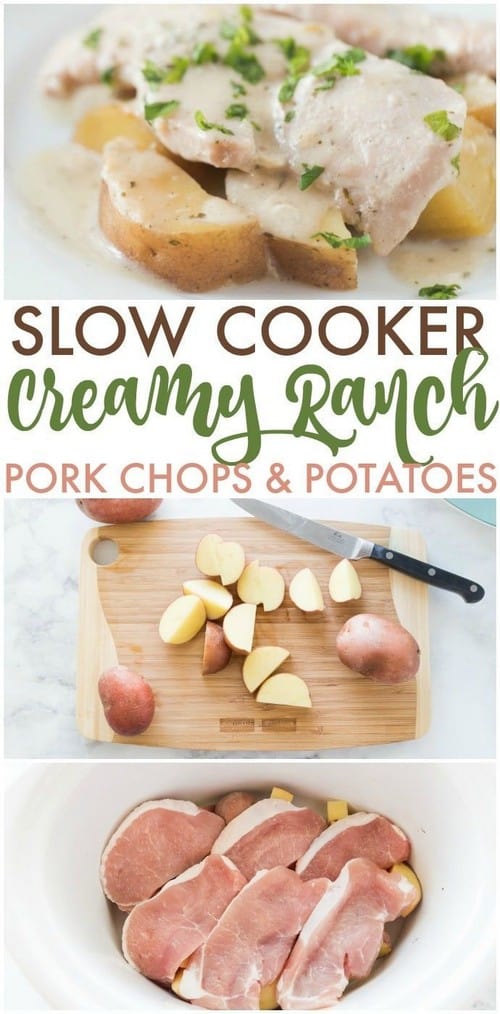 Mediterranean Slow Cooker Creamy Ranch Pork Chops and Potatoes