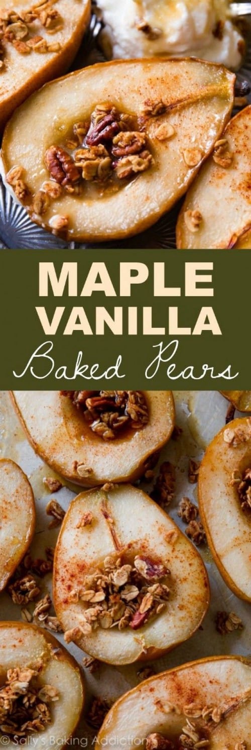 Mediterranean Simple Maple Vanilla Baked Pears