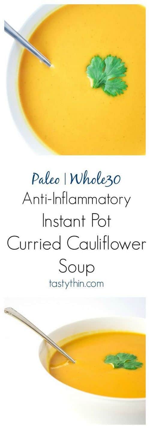 Whole30 Instant Pot Curried Cauliflower Soup