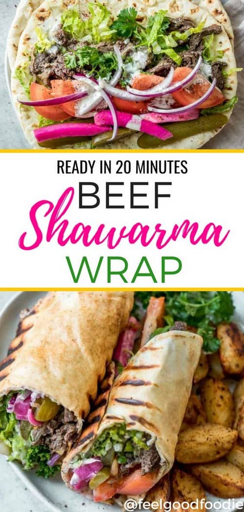 Mediterranean Beef Shawarma Wrap