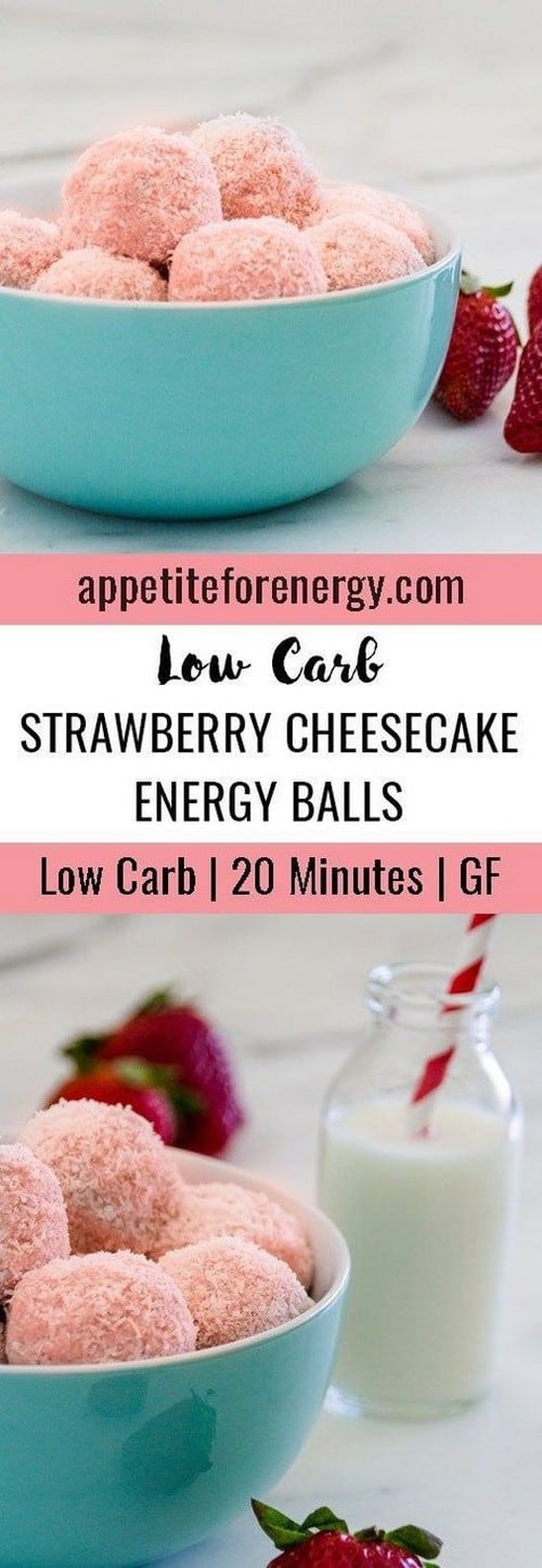 Low-Carb Keto Strawberry Cheesecake Energy Balls