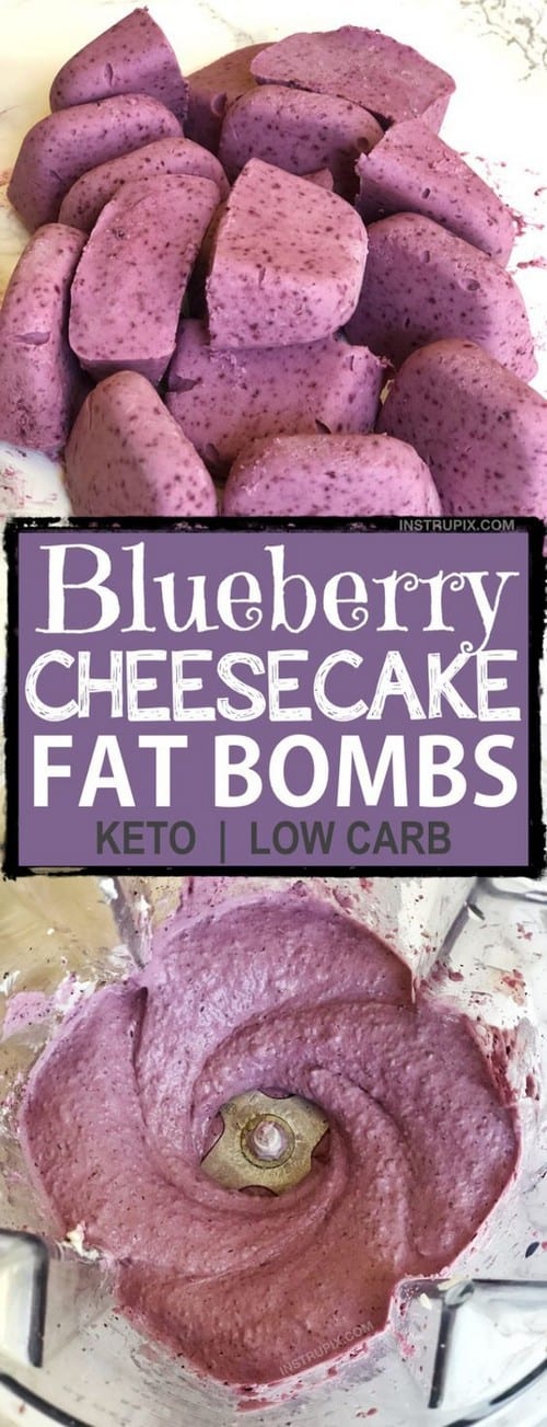 Easy Keto Blueberry Cheesecake Fat Bombs
