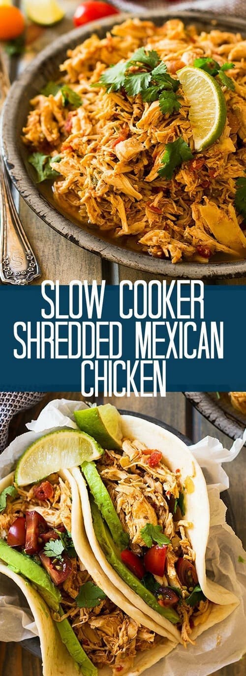 Keto Slow Cooker Shredded Mexican Chicken