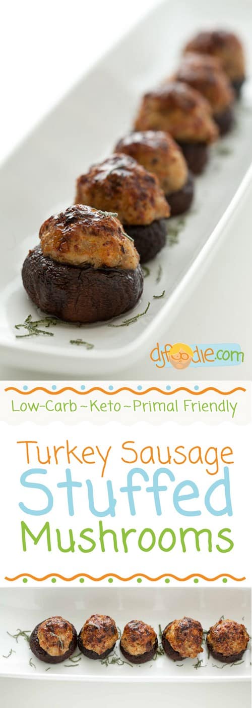 Keto Turkey Sausage Stuffed Mushrooms
