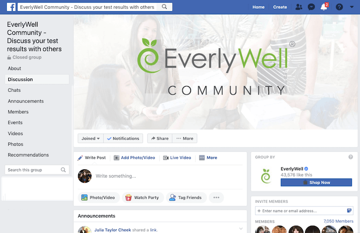 everlywell community facebook